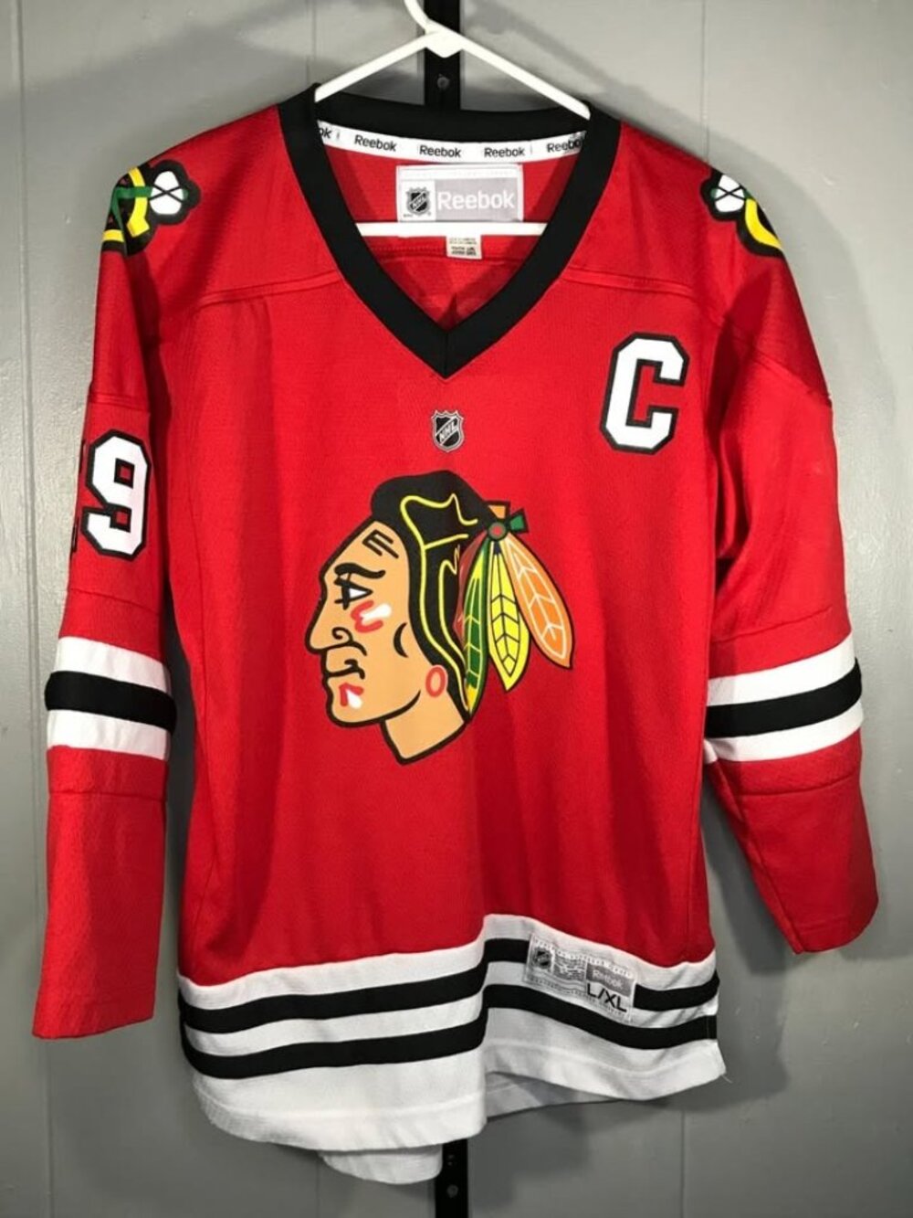 YOUTH chicago blackhawks Reebok #19 Towes Hockey NHL Jersey sz Lg/Xl